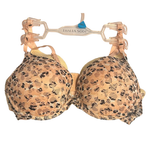 Thalia Sodi 2 Pack Woman’s Bra’s Leopard Print and Solid Yellow Lace Detail